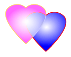 an intertwined pink and blue heart