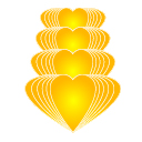 four golden hearts