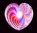 fractal heart with a spiralling light center